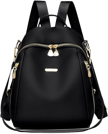 Women's Backpack Small Shoulder Bag, Girls Medium Water Restant Women Safety Backpack Black Women's College Girls Medium backpack-image-38