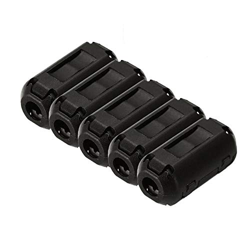 Lot de 5 filtres de ferrite en nickel-zinc détachables pour câble de 3,5 mm à 5 mm Noir Cover