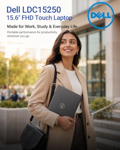 Image of Dell 15.6 inch Touchscreen Laptop, Core i5-1334U, 8GB RAM, 256GB SSD | FHD touch display; 10-core Intel processor; Wi-Fi 6 and numeric keypad for work, study and everyday use