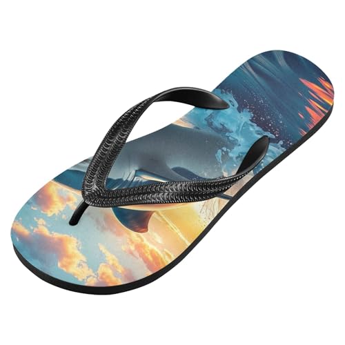 Burbuja Shark Breaching Flip Flops for Women Men, Soft Thong Sandals Rubber Slippers for Pool Beach Essentials2