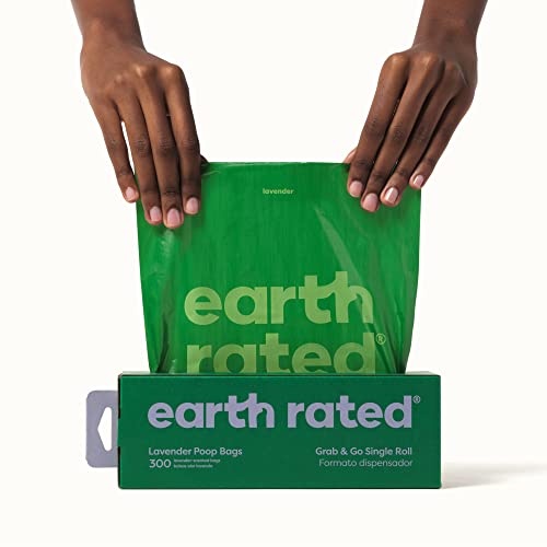 Earth Rated Dog Poo Bags, Thick Grab and Go Single Roll, Ideal for Backyard Pickups, Lavender Scented, 300 Bags - Image 4