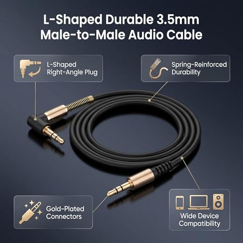 Cable auxiliar de audio 3.5mm macho a macho 3ft Zerone miniatura 3