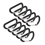 HONITANO 10 Piezas Mosquetón Forma de Pez Clips con Resorte para Camping y Senderismo Hebillas Ligeras y Resistentes para Mochila y Actividades