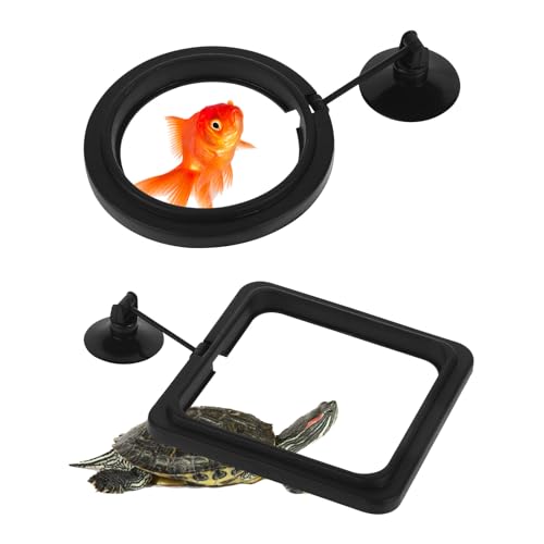 2 PCS Futterring Aquarium, Schwarzer Aquarium Futterring Fisch Fütterung Ringe Fisch Aquariums Fütterer Schwimmend Futter Fütterung Kreis Mit Saugnapf Verhindern, DASS Wasser Turbulenzen Lebensmittel