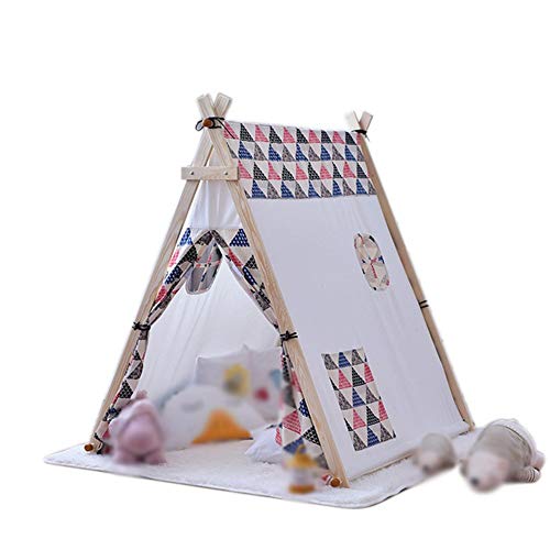 Lindhb Tipi Tienda de Campaa para Nios Estructura de Madera Juego Juguete Triangular Casa for nios en Interiores o Exteriores y Tienda de Juegos para Jardin O Interior