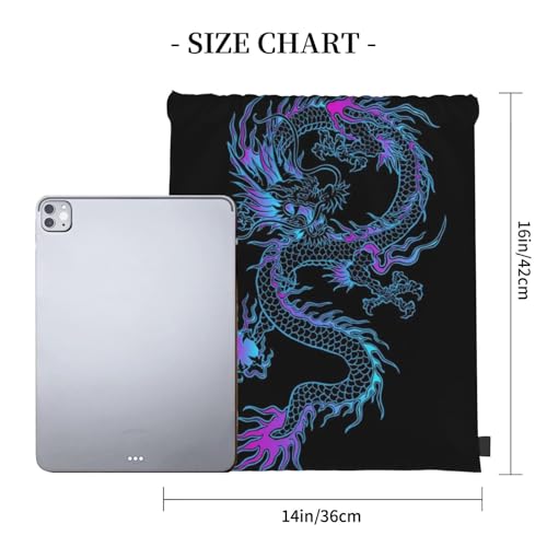 Cool Dragon Drawstring Backpack Gym Sport Bags for Women Men Adjustable Dragon Drawstring Bag for Yoga4