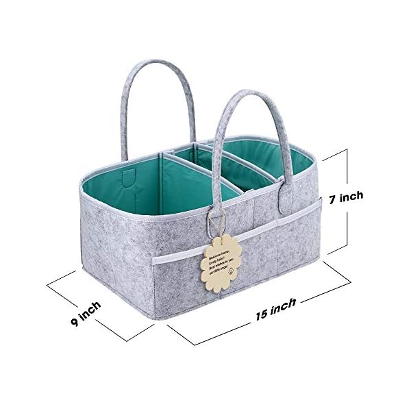 Baby Diaper Caddy Organizer - Shower Registry Gift Basket with Pacifier Clips, Bibs for Newborn - Caddy Nursery with… – Bild 3