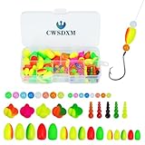 CWSDXM Fishing Floats and Bobbers Set, EVA Foam Pompano Floats, Spinner Bobber, Glow in The Dark & Stacked...