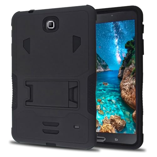 Mobi7e Tablet Case Compatible with Galaxy Tab 4 7.0 2014, Shockproof Rugged Dual Layer Hybrid with Kickstand 7 Inch (Black)