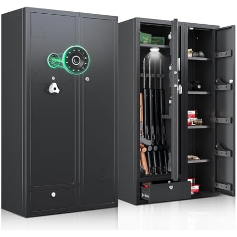 KAER 15-18 Gun Safe,Gun Safes for Rifles and Pistols,Rifle Safe,Gun Cabinet,Gun Safes for Home,Gun Safe for Rifles with Digital Keypad,Drawer,Removable Shelf (Unassembled) Cover