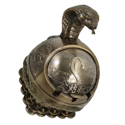 ERINGOGO 風防属製蛇モチーフ灰皿 蓋付き 大容量 屋外対応 防火対策済み アウトドア用煙草灰受け インテリア兼用