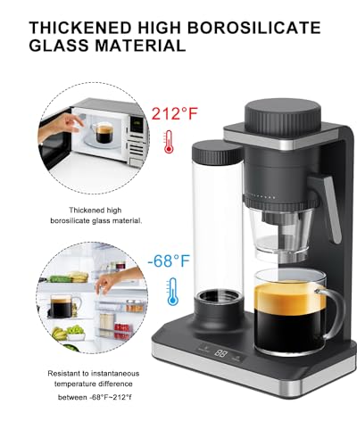 LUXU Glass Coffee Mugs Set of 4,14 oz Clear Coffee Cups,Hand Blown&Seamless Design,Heat Resistant and Explosion-Proof,Lightweight Tea Mugs with Anti Scald Handle Ideal for Home,Cafe