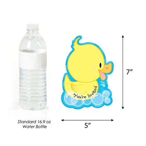 Tarjetas de invitación para baby shower en cartulina resistente con forma de pato y sobres 5