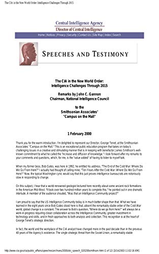 CIA in the New World Order: Intelligence Challenges Through 2015 (English Edition)