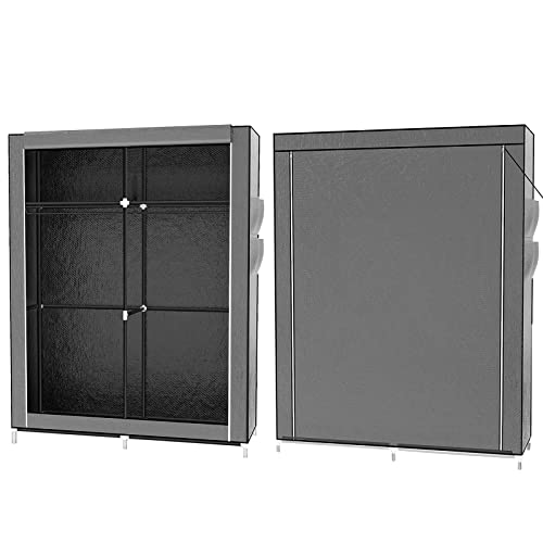 Armoire de Rangement Pliable,Penderie Vetement,Armoire Chambre en Tissu Non-Tissé, Organisateur de Rangement pour Chambre, Dressing- Penderie Dressing Textile en Tissu...