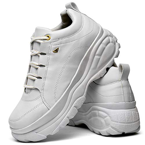 Tênis Sneaker Buffalo Sapatofran Plataforma Conforto Feminino (34, BRANCO)