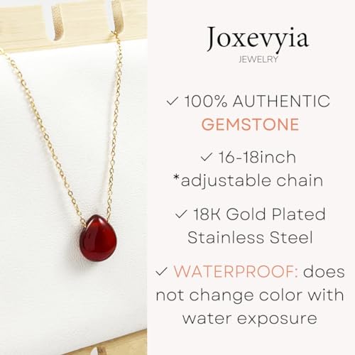 Joxevyia Carnelian Necklace Red Carnelian Raw Stone Healing Crystals Necklace Tear Drop Gemstone Pendant Necklace for Women Anniversary Birthday Valentines for Her4