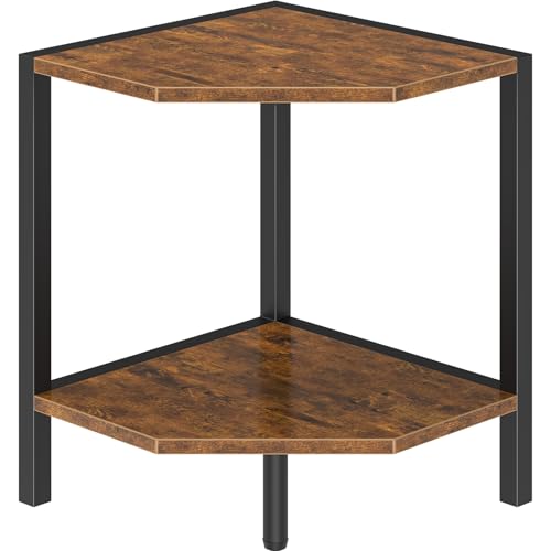 Creso hom Corner Shelf Stand, 2 Tier Industrial Corner Bookshelf