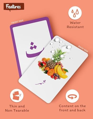 Urdu Flash Cards for Kids 1+ Years | 72 Thin Non-Tearable Cards | Educational Premium Colourful Cards with Pictures - Learn Urdu Letters, Alphabets, Numbers, Colors and Shapes