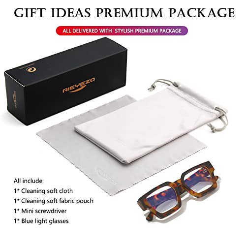 Image of AIEYEZO Square Thick Frame Glasses for Women Men Fashion Blue Light Glasses Trendy Chic Computer Eyeglasses