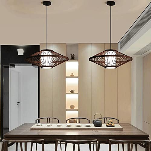 Lámpara de techo tejida a mano de estilo natural costero para iluminar cocina y comedor 3