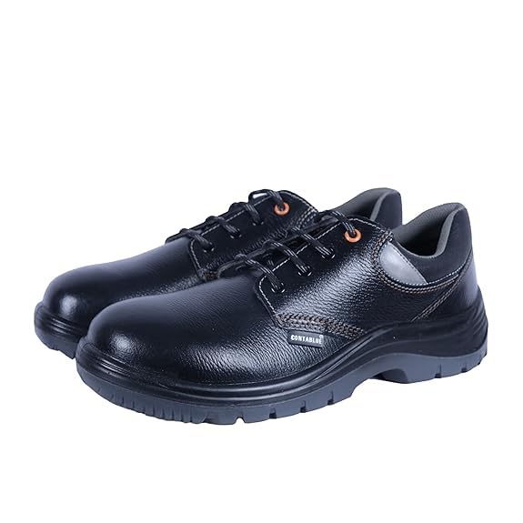 Image of Contablue W202 Special Edition Men's Sporty Safety Shoe, Black Tango Leather, Steel Toe Shock Resistant Shoe, Chemical & Oil Resistant Shoes, ISI Marked with is:15298 with CE Certified