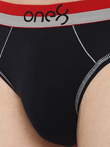 Image of one8 by Virat Kohli Men's Solid Brief(717 Mid Blue X-Large)