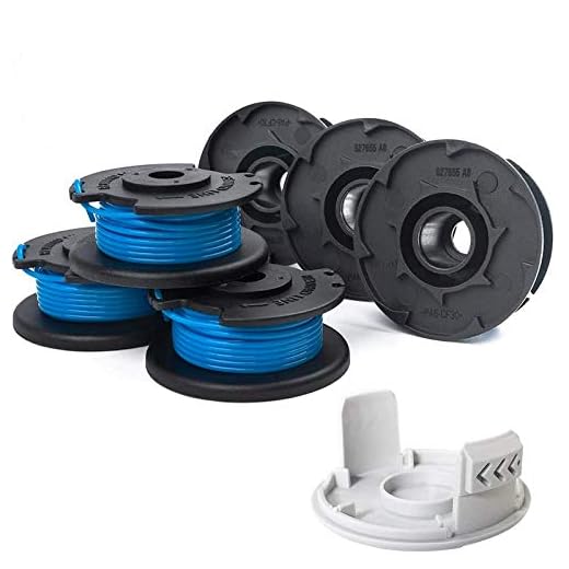 X Home String Trimmer Spool Replacement Compatible with Ryobi Auto Feed Cordless Weed Eater 18V 24V 40V, 0.065" AC14RL3A String Line (6 Spools, 1 Cap)