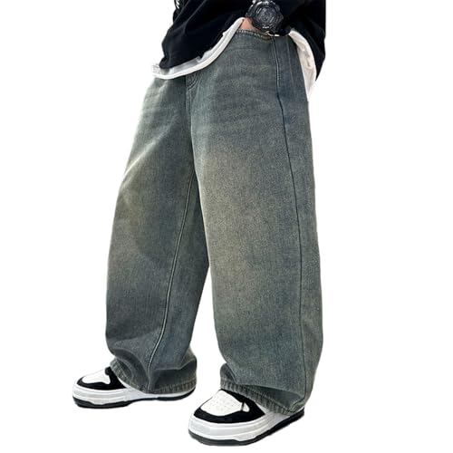 Boys Baggy Jeans - Loose Fit Denim Pants with Trendy Vintage Wash, Stylish Wide-Leg Design for Casual Outfits2