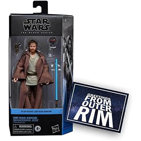 Lively Moments Star Wars The Black Series Accessories Obi-Wan Kenobi - Obi Wan Kenobi (Wandering Jedi) (F4358/E8908) & Free Greeting Card as Action Figure / Collectible Figure / Toy Figure, ca. 15 cm Cover