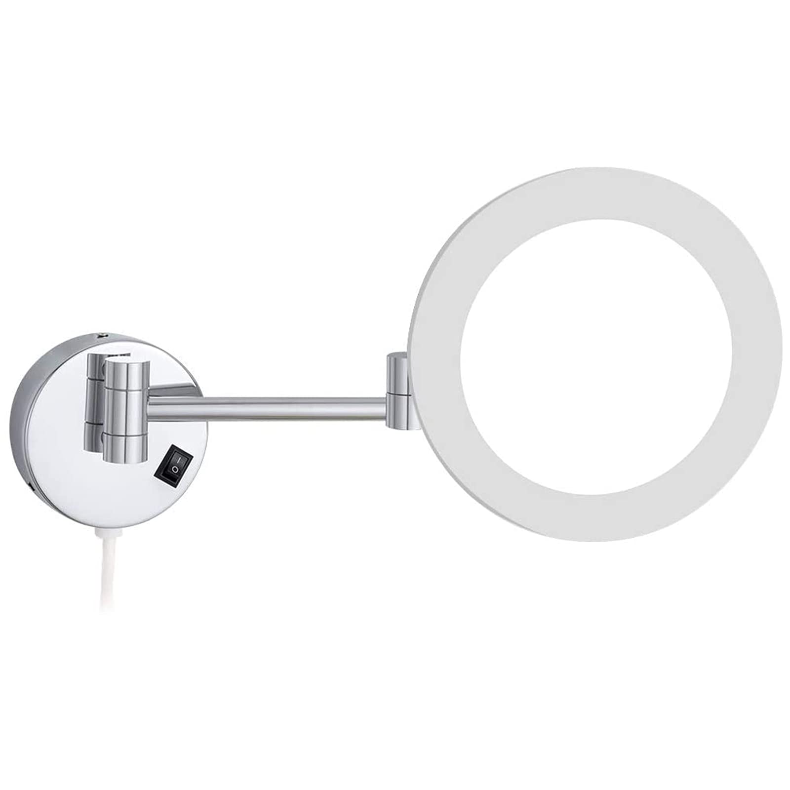 Miroir de maquillage éclairé LED 7X miroir de courtoisie pliable 8"