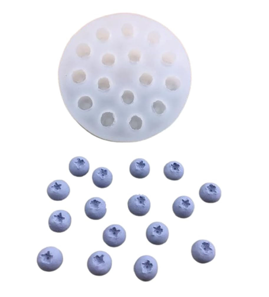 FirstTry Blueberry and Raspberry Chocolate Mold I 3D Mini Fruits Berry Silicone Casting Cupcake Mould I for DIY Cake Decor, Polymer Clay, Candy, Cookies, Muffin, Soap Resin Art Crafts (16 Cavity)