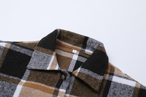 Girls Plaid Button Down Shirts Western Shirts Kids Long Sleeve Casual Collared Blouses 3-14Y4