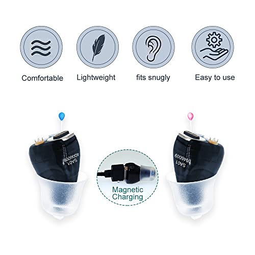 Mirasing Sa01 Rechargeable Hearing Aid,Hearing Amplifier,Voice Enhancer And Audio Sound Amplifier Device,Mini Invisible Ite Digital Hearing Devices For Seniors & Adults, Black Single (Left) #TOP1