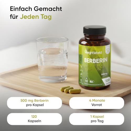 WeightWorld Berberin Kapseln - 4 Monate Vorrat - 120 vegane Kapseln – Ansicht 2