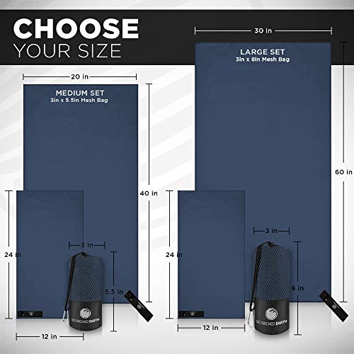 Microfiber-Travel-Sports-Towel-Set-Quick-Dry-Super-Absorbent-Compact-Lightweight-for-Camping-Backpacking-Hiking-Beach-Yoga-Swimming-Includes-2-Sizes-Carrying-Bag-Clip
