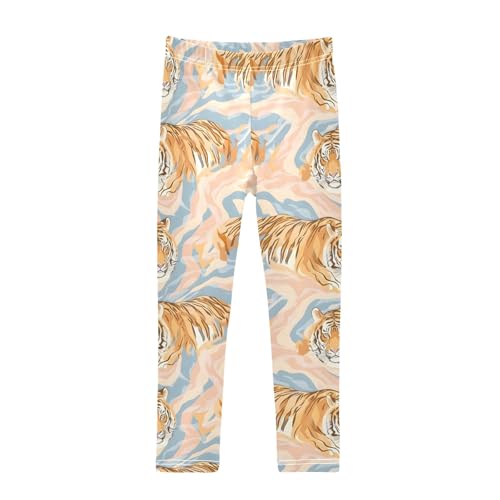 Tiger Texture Girls Leggings Athletic Pants Tights Stretch Bottom