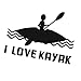 SDENSHI J'aime Le Stickers Autocollants Kayak Decor pour L'accessoire Graphique De Kayak Canoë Bateau - Noir, 11.5x15.3cm