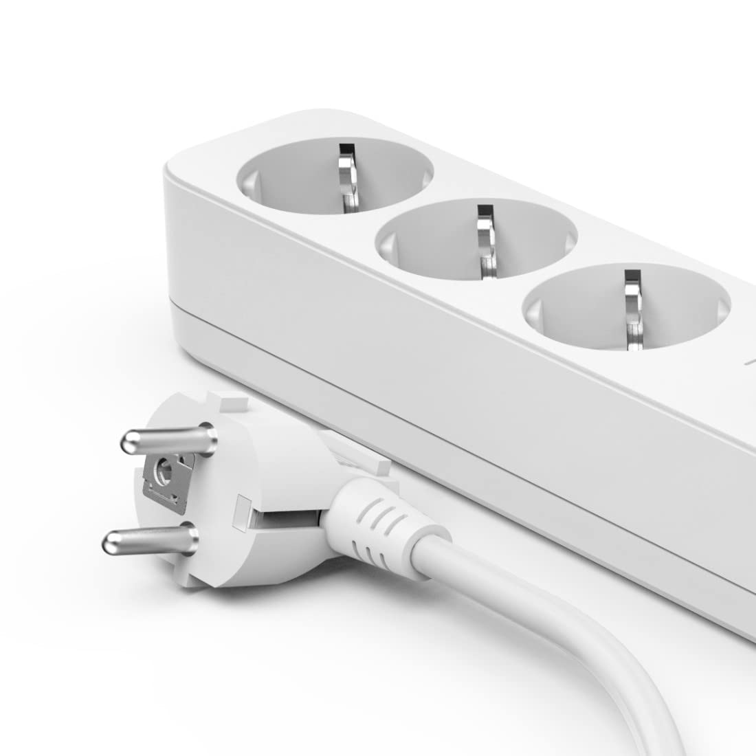 Hama Regleta con interruptor, 6 enchufes, 1,4 m (regleta de 6 enchufes, 6 enchufes, enchufe múltiple, con protección táctil, luz LED funcional, 45°), color blanco