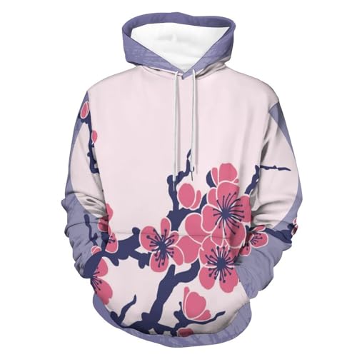 Hoodie Fleur De Pêcher Pull Homme Femme S UMENG