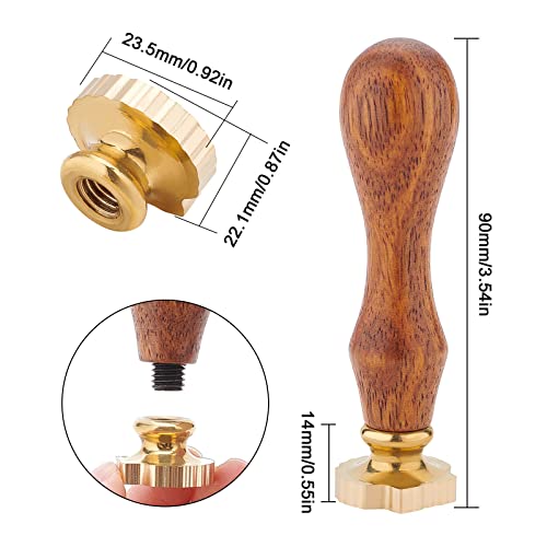 CRASPIRE Wax Seal Stamp Shell Shape Sealing Wax Stamp Head with Universal Wood Handle for Invitations Cards Bottle Gift Business Thanks Anniversary - Image 2