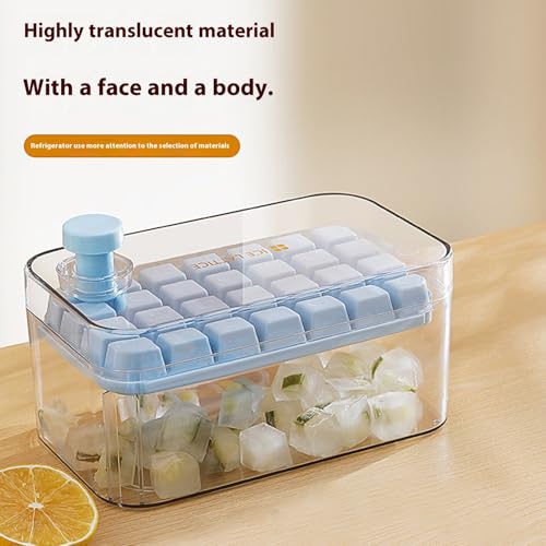 Bandeja para hacer hielo con contenedor, silicona, 30+ cubos miniatura 5