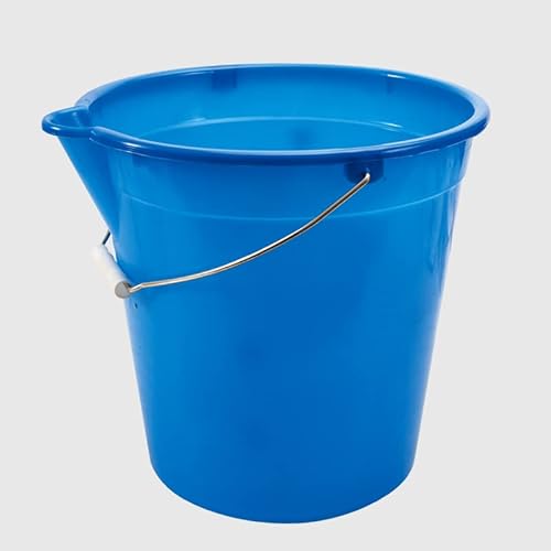 La Briantina Plastikeimer mit Auslauf, Griff aus verzinktem Eisen, blau, Fassungsvermögen 15 Liter