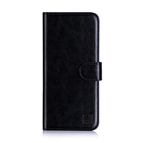 32nd Étui Portefeuille en Cuir PU Flip Coque pour Nokia 6 (2018) [Nokia 6.1], Housse avec Fentes CB et Fermeture Magnétique - Noir