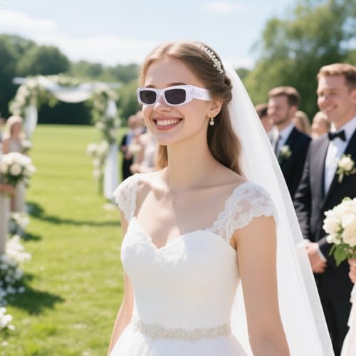 White Bride Sunglasses, Bachelorette Party Sunnies, Bride To Be Gift, Bridal Shower Accessories, Engagement Decorations (White)2