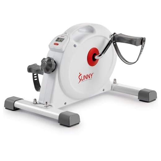 Sunny Health & Fitness (White) Under Desk Smart Mini Pedal Exerciser, Dual Function Exercise Cycle Bike with Low Profile Design - SF-B023005WHT