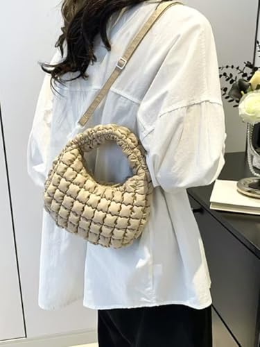 Cute Small Puffer Bag Quilted Crossbody Carryall Mini Padding Bag Soft Puffy Handbags Puff Purse for Women2