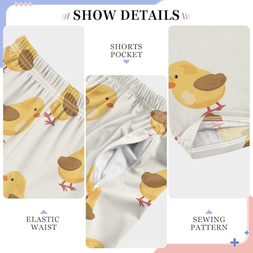 ZZXXB Lovely Chick Eggs Boys Long Pants Soft Trousers Elastic Waist Kids Lounge Bottoms with Pockets S-XL4