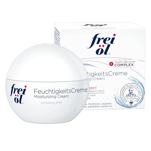 frei öl Hydrolipid FeuchtigkeitsCreme für 48h Feuchtigkeit, Gesichtscreme mit Aloe vera, Urea, Jojoba- Borretschöl für intensive Feuchtigkeit, vegan, 50 ml