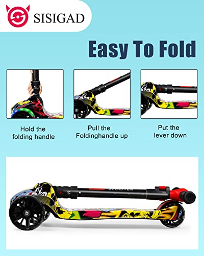 Sisigad Scooters For Kids Ages 3-12, Toddler & Kids Scooter, 3 Wheel Scooters With Adjustable Height Handlebars, Foot Activated Brake, Mini Kick Scooter For Kids,Christmas Birthday Gifts #TOP2